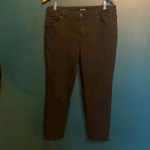 D jeans cropped black denim jeans size 14